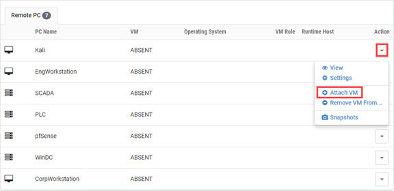 Remote PC Attach VM